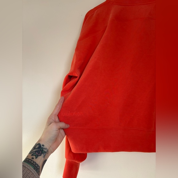 Lululemon Softstreme Perfectly Oversized Cropped Crew in Orange - Picture 11 of 12